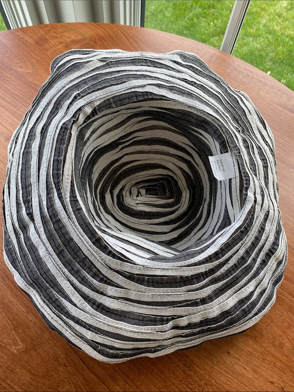 Sun Hat - Black & White Ribbon Hat - Picture 3 of 3